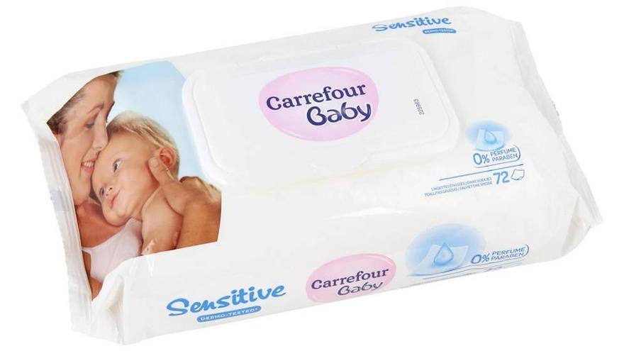 Carrefour retira tres lotes de unas toallitas para bebés contaminadas por una bacteria