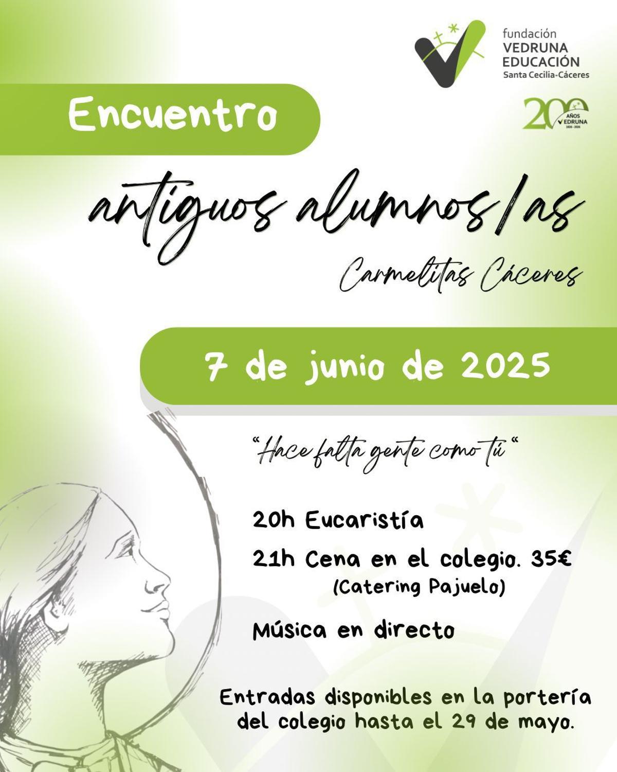 Cartel sobre el encuentro de antiguos alumnos.