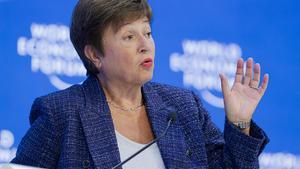 La directora gerente del FMI, Kristalina Georgieva, en el Foro de Davos.