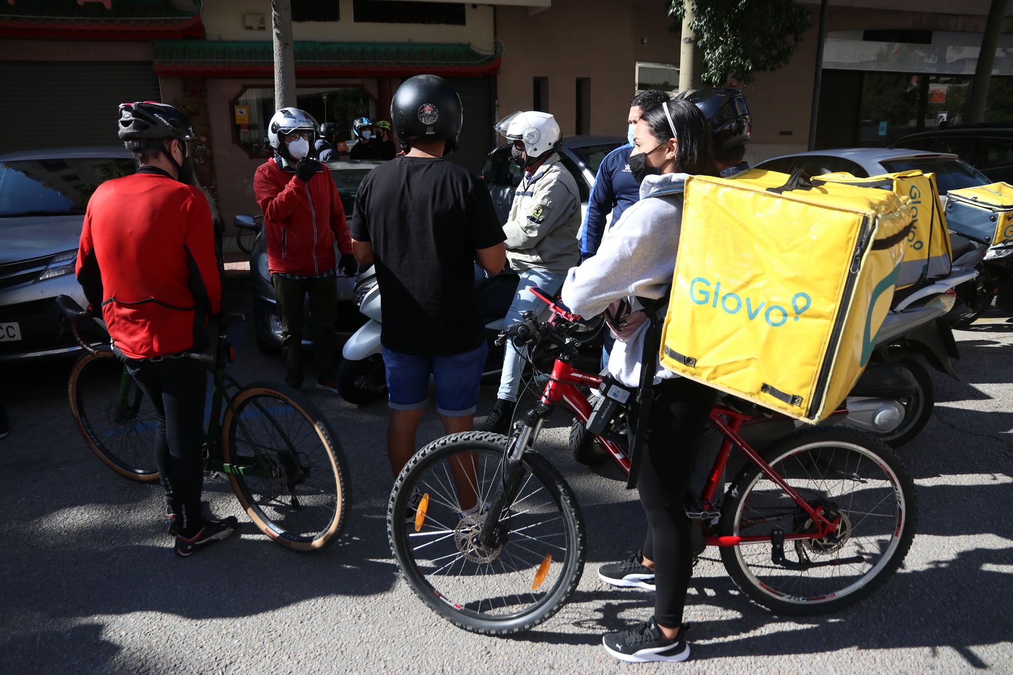 Las imágenes de la protesta contra la nueva Ley Rider en Málaga