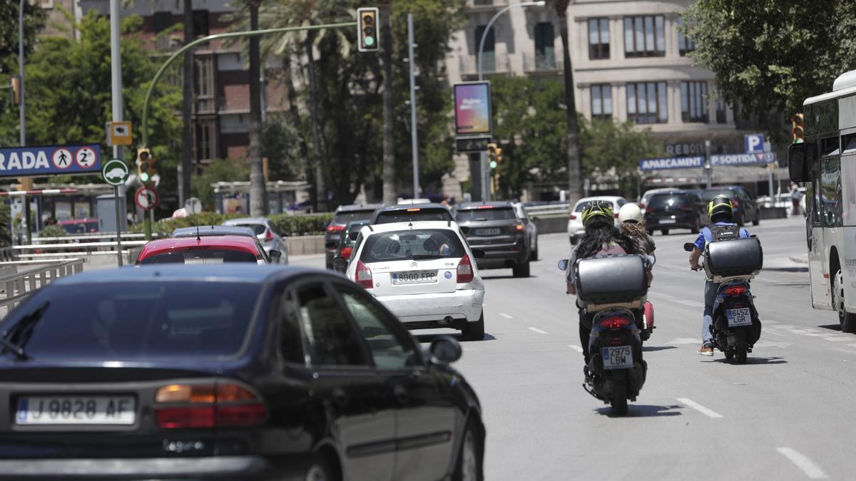 Tráfico en las avenidas de Palma