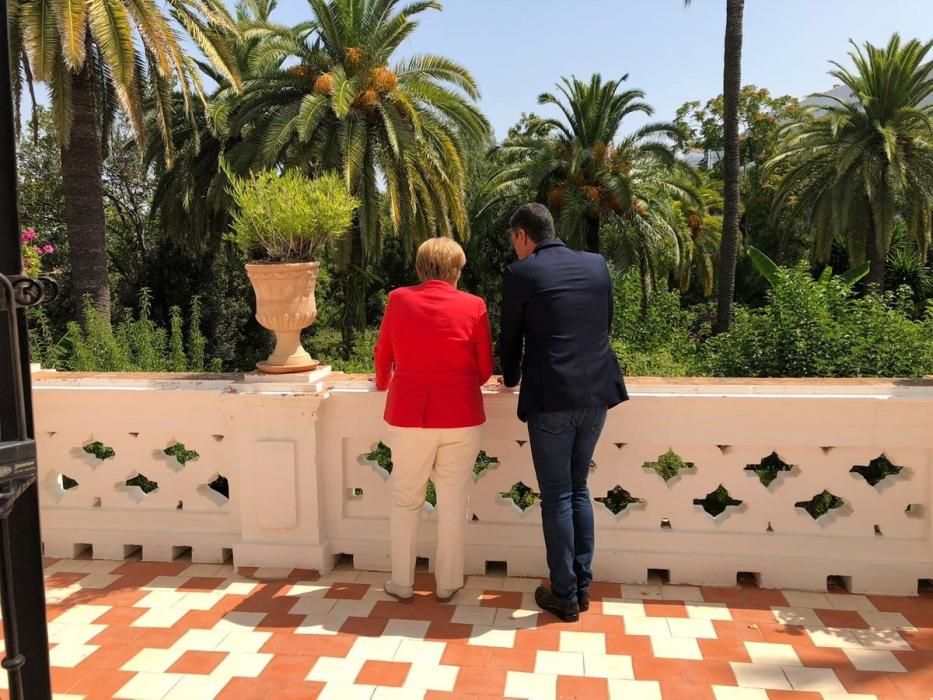 El encuentro de Merkel y Sánchez, en imágenes