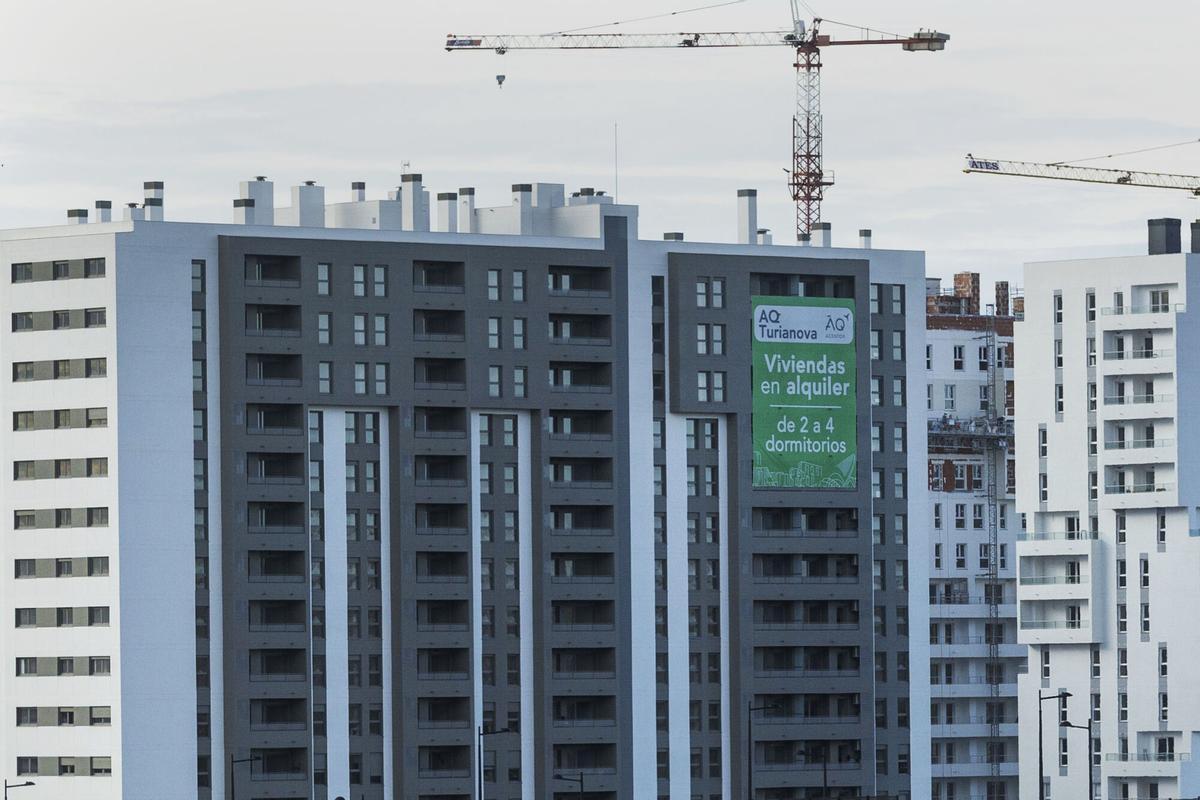 Valencia. Edificios de Turianova de Alquiler de pisos. URBANISMO CIUDAD . CRECIMIENTO . NUEVO BARRIO TURIANOVA . EDIFICIOS DE ALQUILER . OBRA NUEVA
