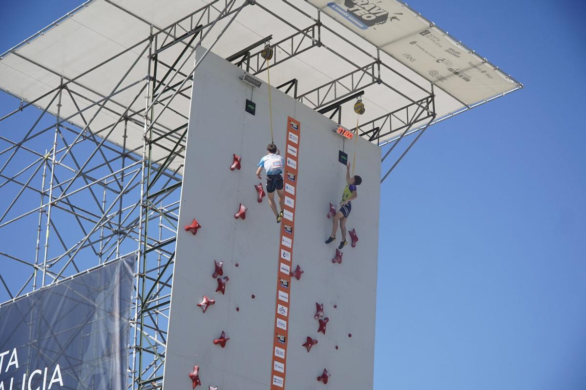 Final del Open juvenil de Escalada de Velocidad en GRAVITEO A Coruña Xacobeo