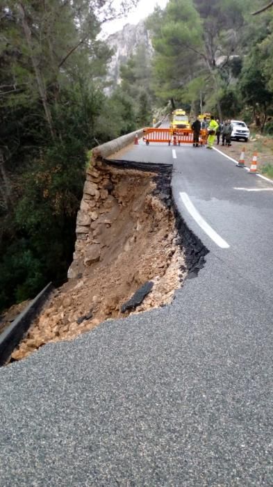 Un derrumbe por el temporal en la carretera de Lluc obliga a cambiar el recorrido de la Challenge Mallorca