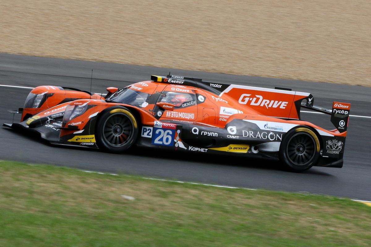 Le Mans (France), 16/06/2018.- G-Drive Racing (starting no.26) in a Oreca 07 Gibson with Roman Rusinov of Russia, Andrea Pizzitola of France and Jean Eric Vergne of France in action during the Le Mans 24 Hours race in Le Mans, France, 16 June 2018. The race is scheduled to finish at 3pm on the 17 June. (Rusia, Francia) EFE/EPA/EDDY LEMAISTRE