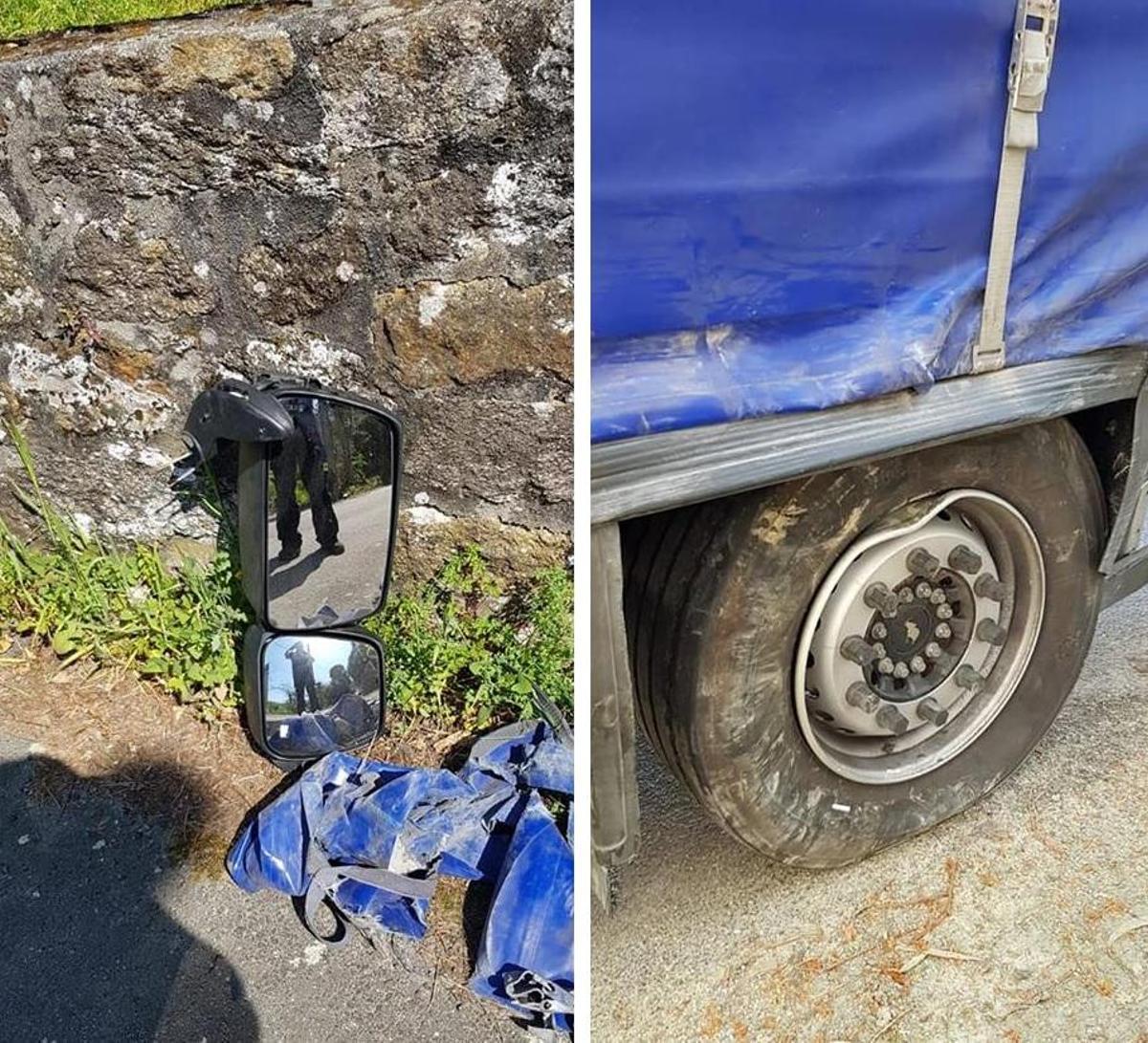 Un camionero se deja guiar por el GPS y destroza su camión y varias propiedades