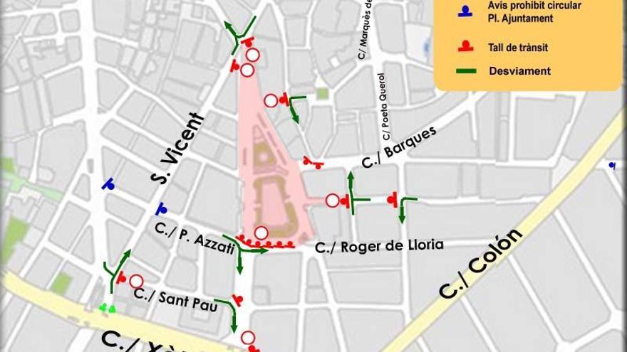 Segundo domingo consecutivo de cierre peatonal de la plaza el Ayuntamiento