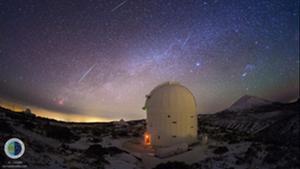 Lluvia de estrellas desde el Observatorio del Teide, en diciembre del 2013