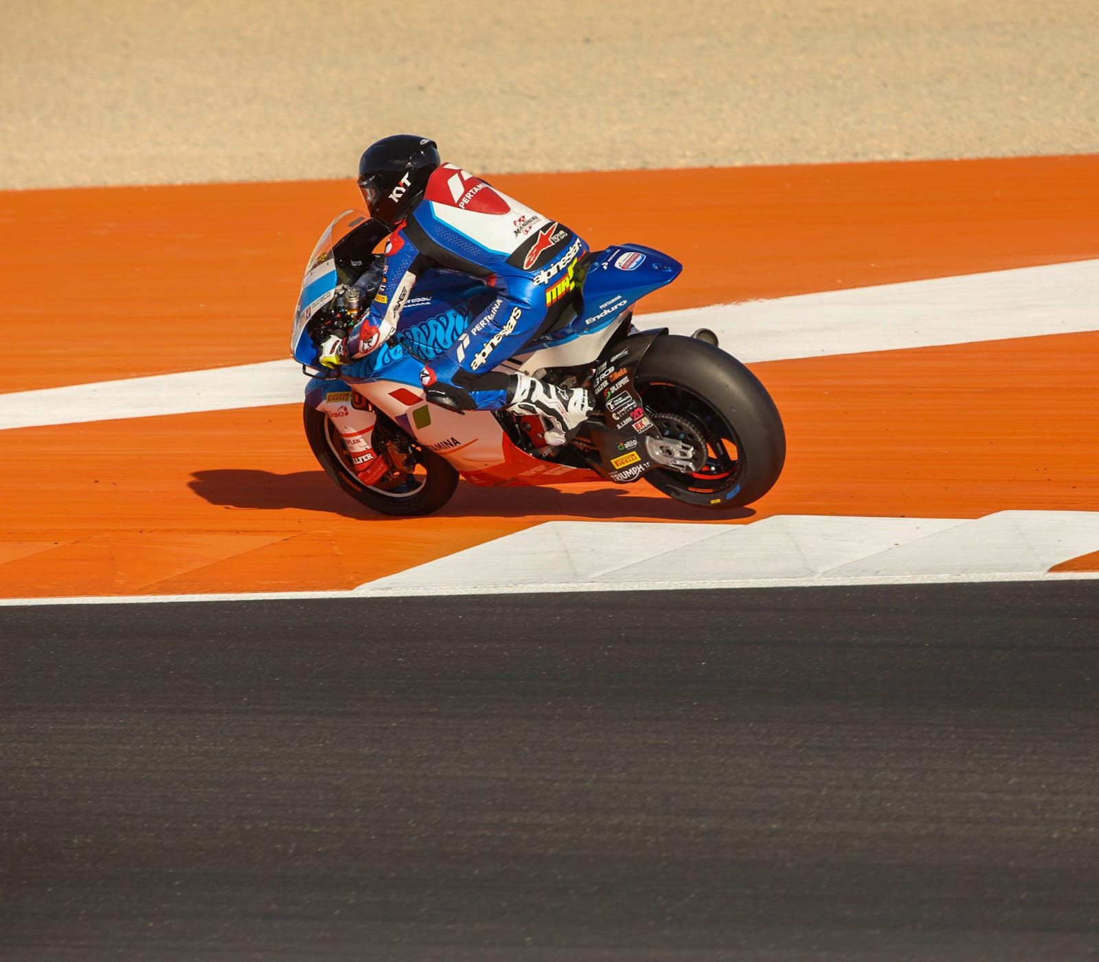 Jaume Masià entrenando antes de su debut en Moto2 en Cheste