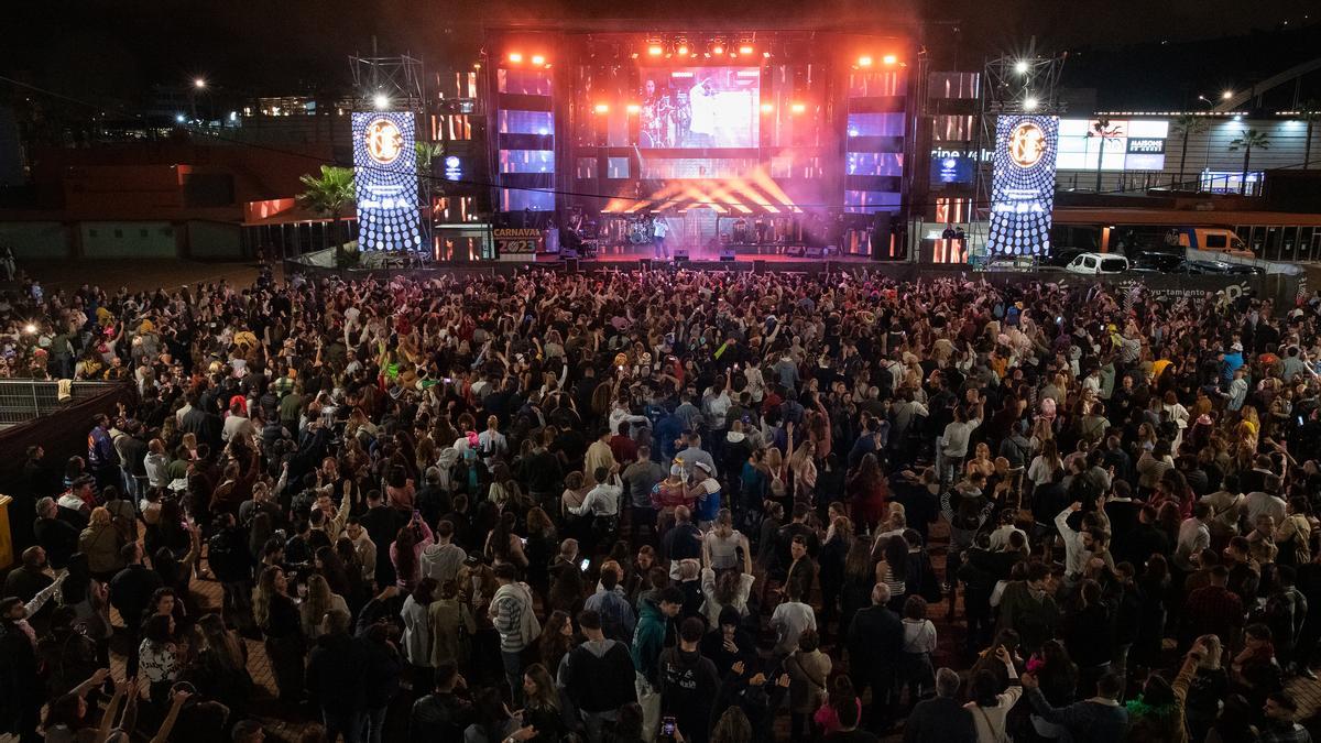 Vista general de uno de los conciertos del Carnaval de Las Palmas de Gran Canaria de este año