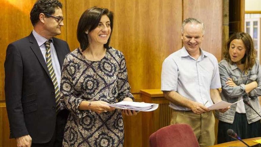 Ángeles Vázquez, ayer, en la reunión del Consello Forestal. // Ó. Corral