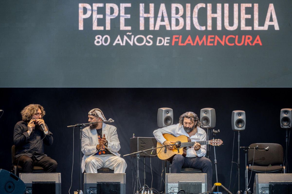 El guitarrista Josemi Carmona durante el homenaje a Pepe Habichuela.