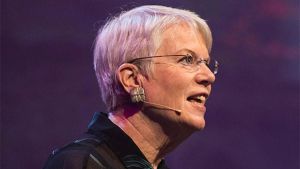 La astrónoma Jill Tarter, durante una conferencia en Starmus.