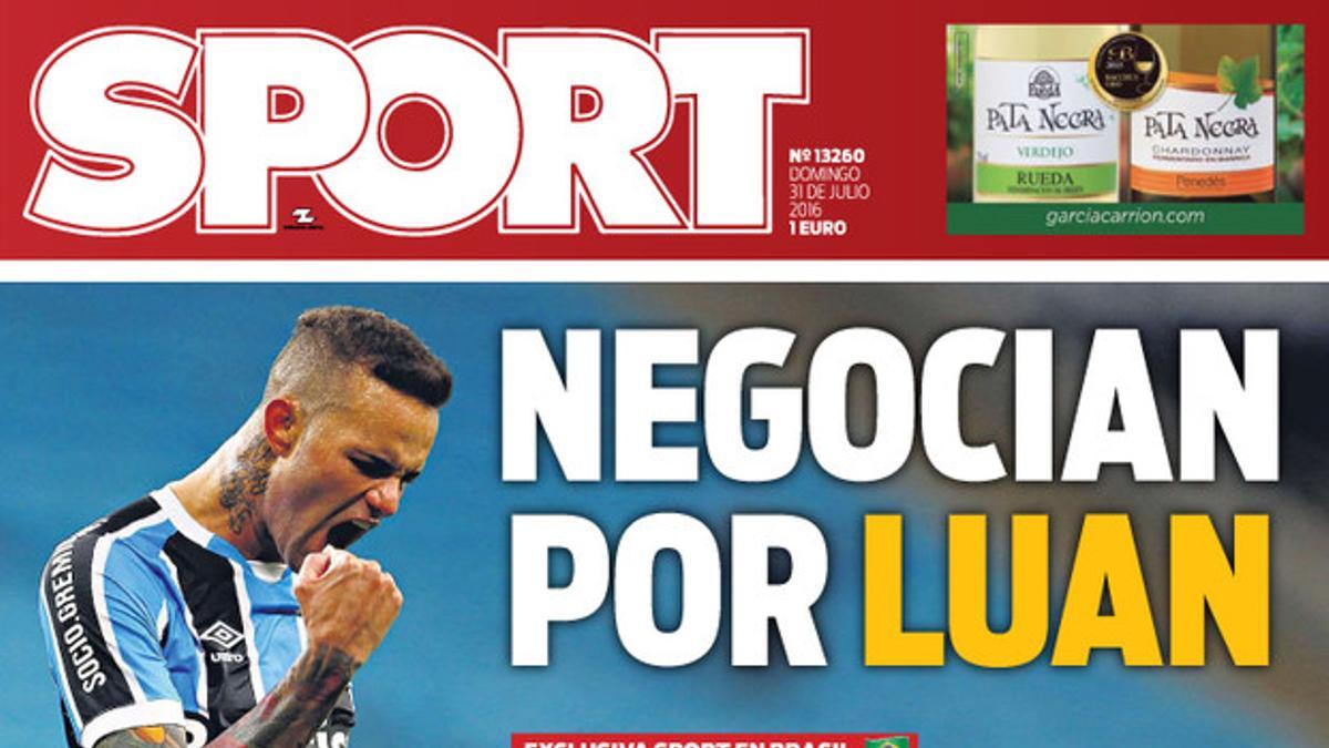 La portada de SPORT de hoy