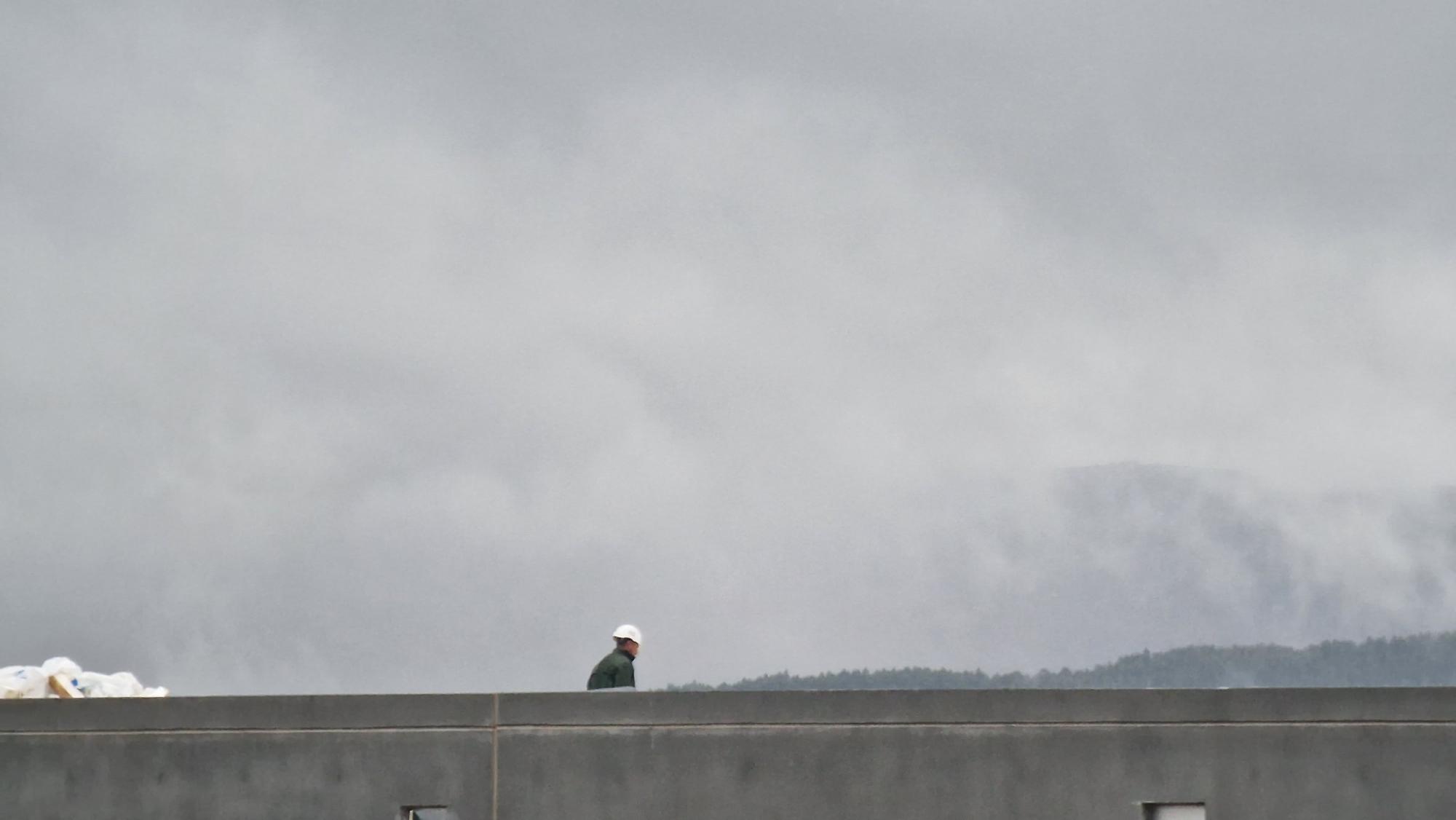 Obras de construcción de la megaplanta de Conservas Cerqueira, en el polígono industrial de Té (Rianxo).