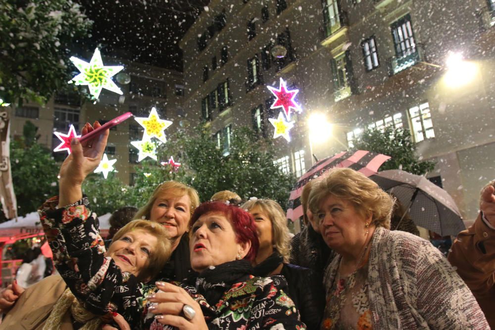 La plaza de las Flores, 'nevada' por Navidad