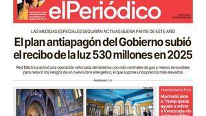 La portada de EL PERIÓDICO del 17 de enero de 2026