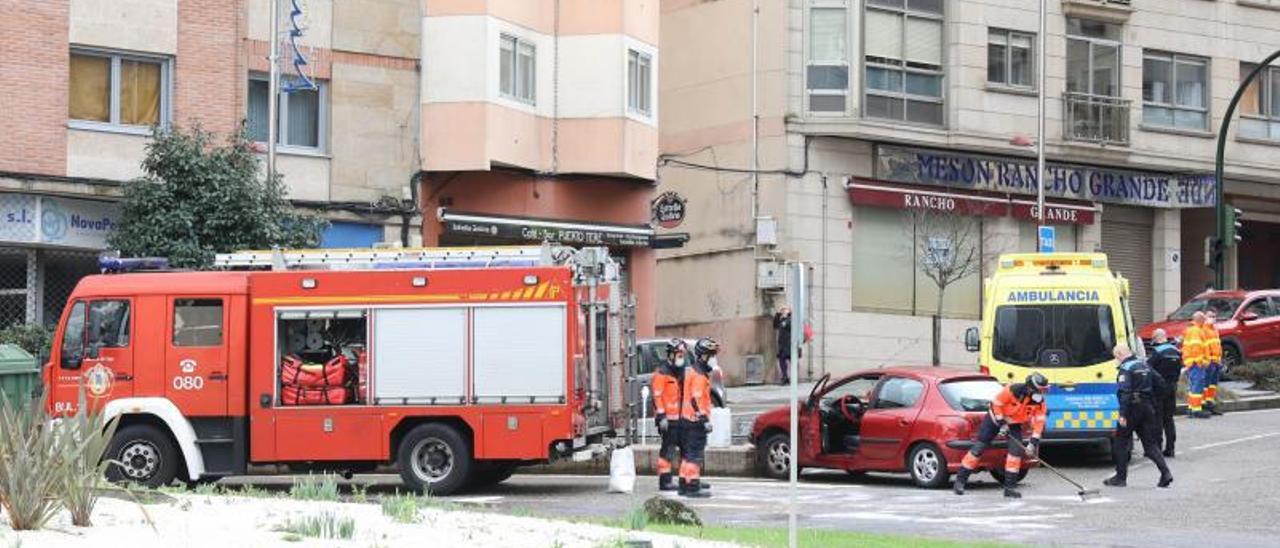 Un accidente de circulación ocurrido en Vigo este año. / ALBA VILLAR