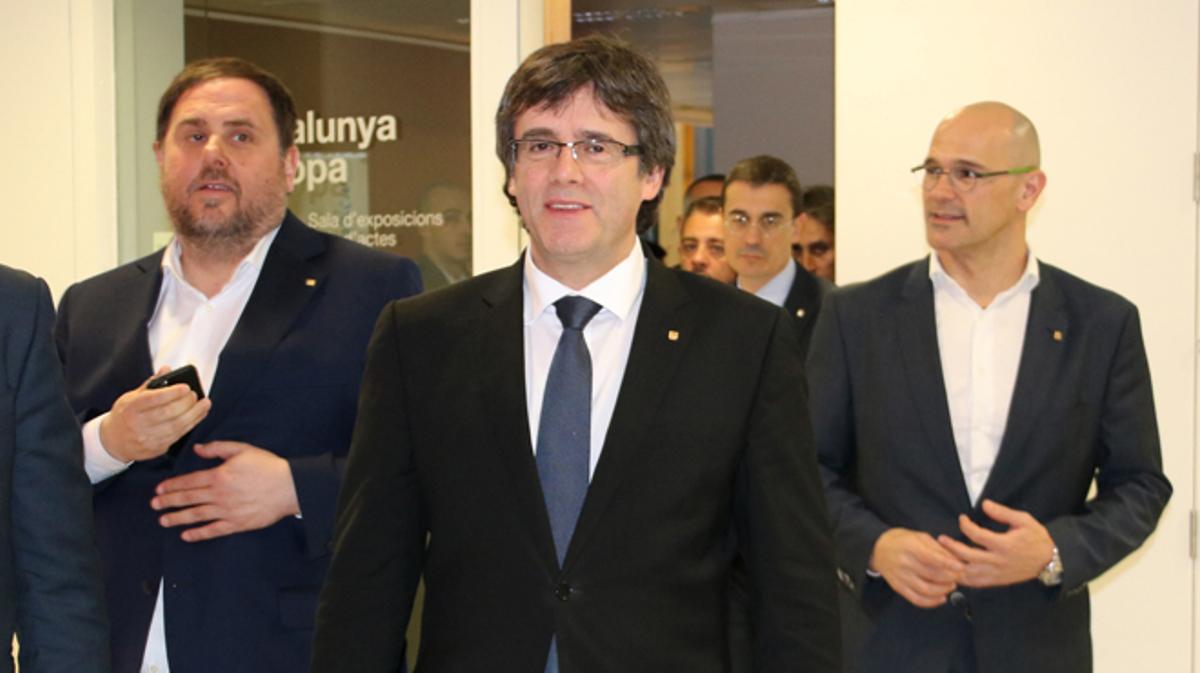 Començament de la conferència de Carles Puigdemont a Brussel·les.