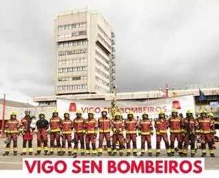 Nueva protesta de los bomberos de Vigo