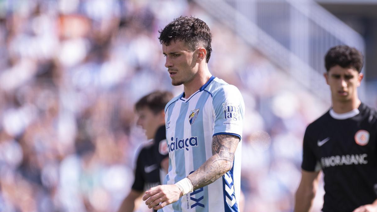 Murillo, este domingo en el Málaga CF-FC Andorra.