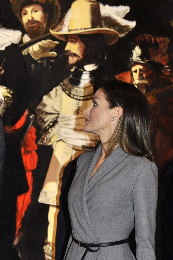 Letizia Ortiz durante la inauguración de una exposición en el Museo Reina Sofia