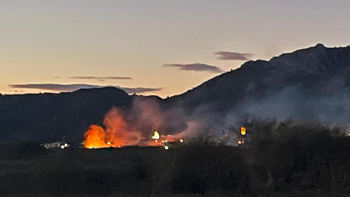 Las llamas están devorando el cañaveral del río Girona