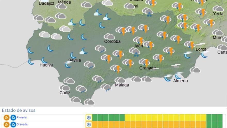 Giro brusco del tiempo en Andalucía: la Aemet alerta de nevadas y activa avisos en cuatro provincias para este martes