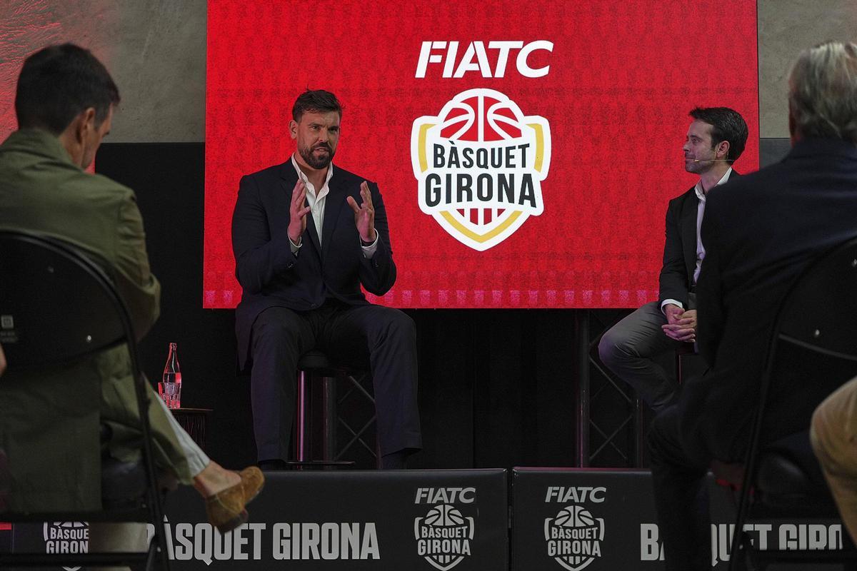 Marc Gasol, durant lacte avui, explicant els motius de lacord
