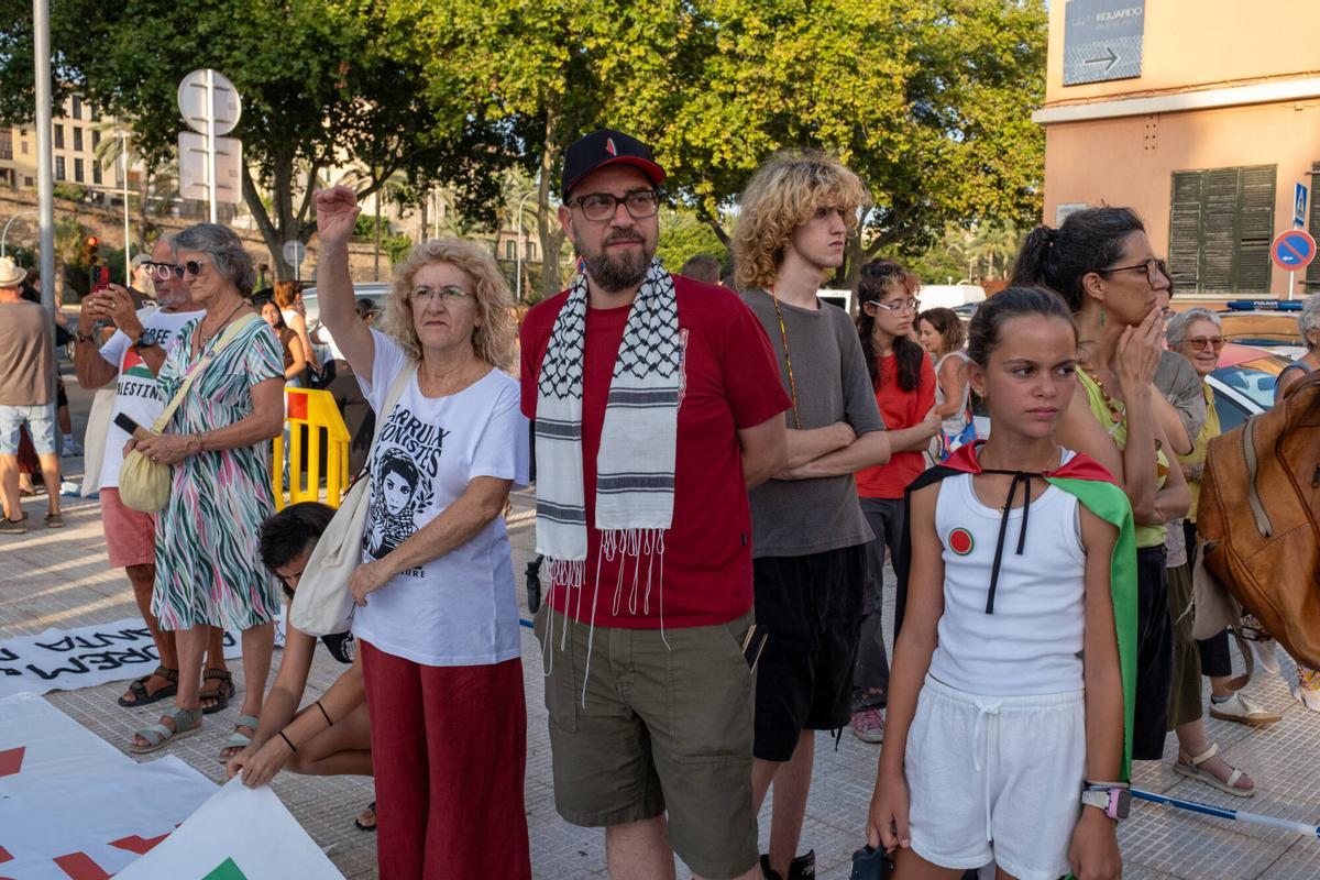 Manifestación en apoyo a Gaza y al pueblo palestino en Palma el viernes 31 de julio de 2026.