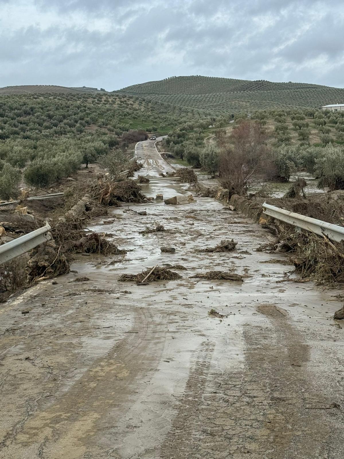 Carretera dañada entre Cañete y Castro.