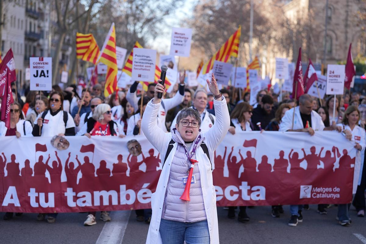 Nuevo día de protesta de los médicos en Barcelona