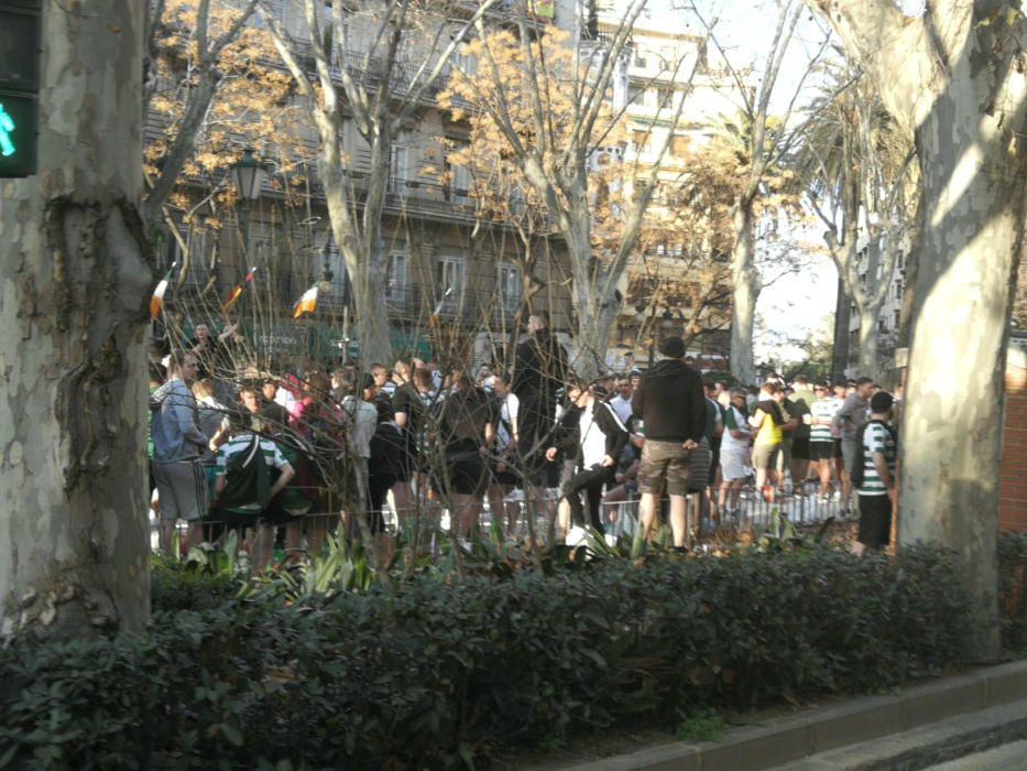 Los aficionados del Celtic invaden València