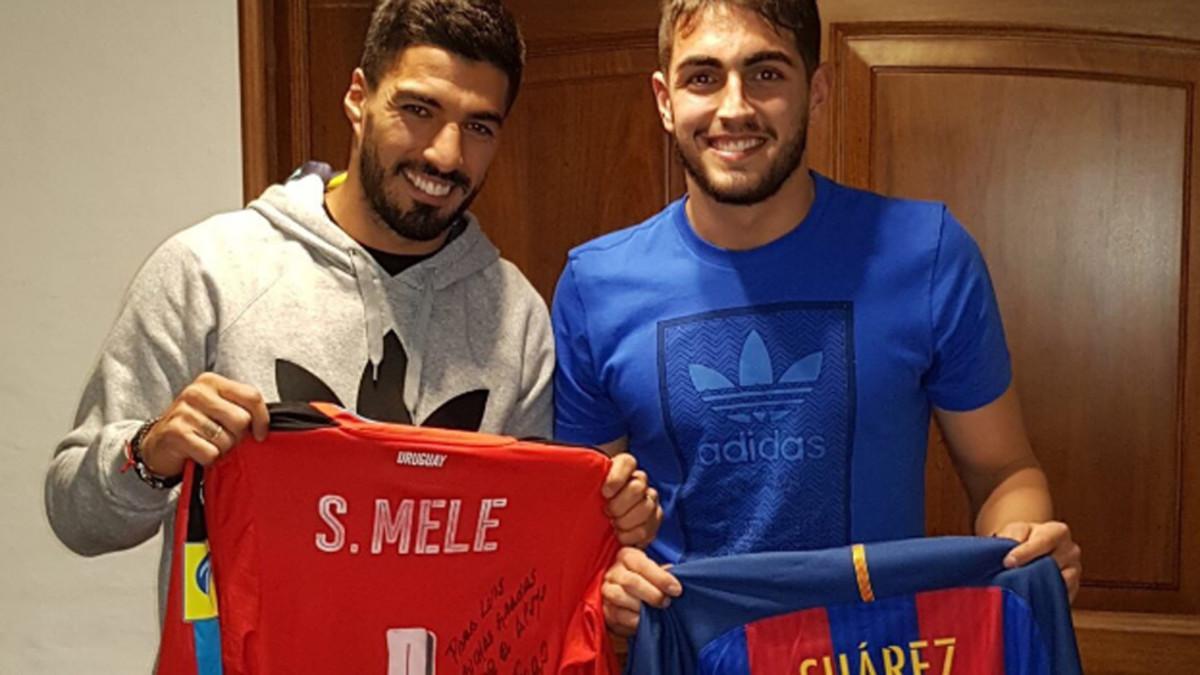 Luis Suárez le regaló su camiseta azulgrana a Santiago Melé