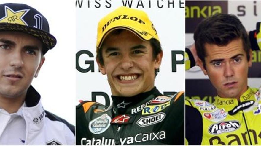 Lorenzo, Márquez y Terol.