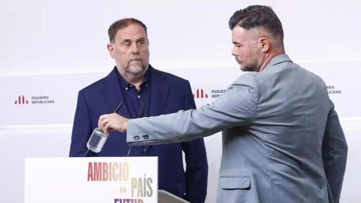 Oriol Junqueras y Gabriel Rufián en una imagen de archivo del pasado septiembre.