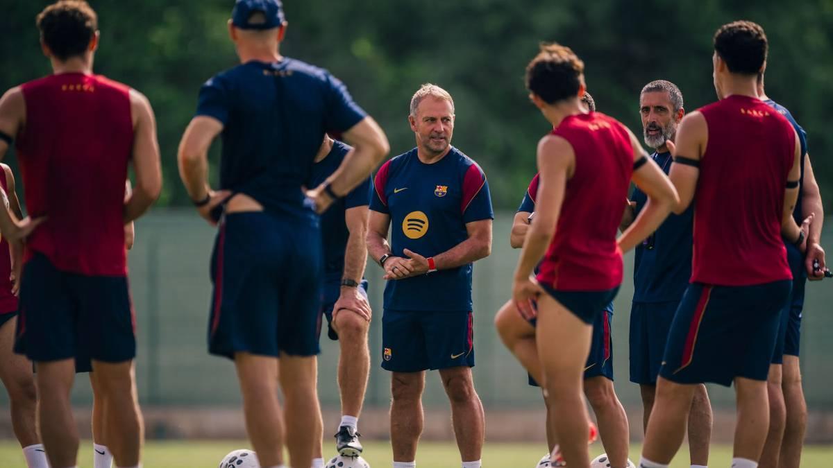Flick, durante un entrenamiento reciente