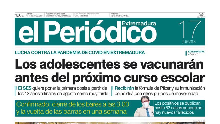 Consulta la portada correspondiente al día 17 de junio del 2021