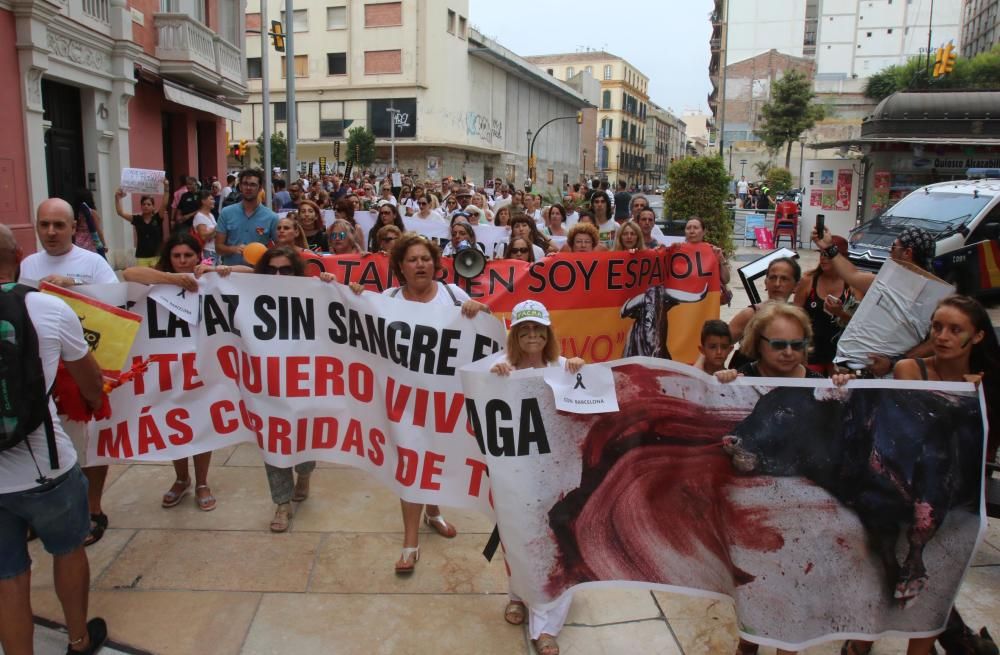 Manifestación antitaurina en Málaga