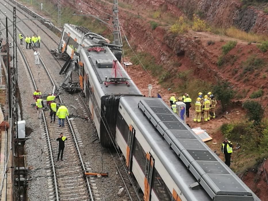 Descarrilament d'un tren a Vacarisses