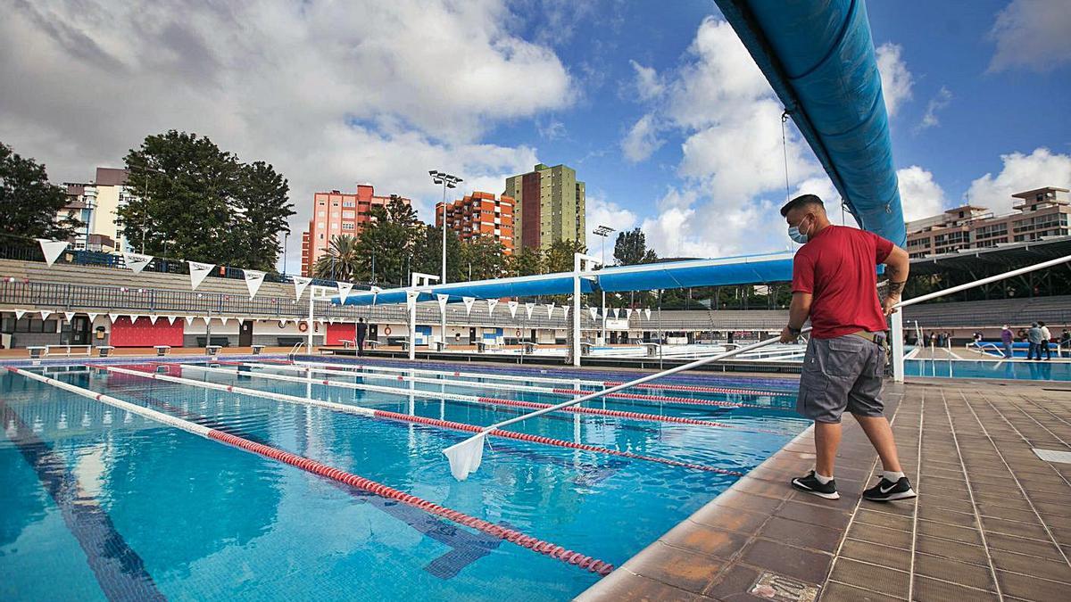 La piscina municipal Acidalio Lorenzo tras su reapertura el pasado 22 de octubre.