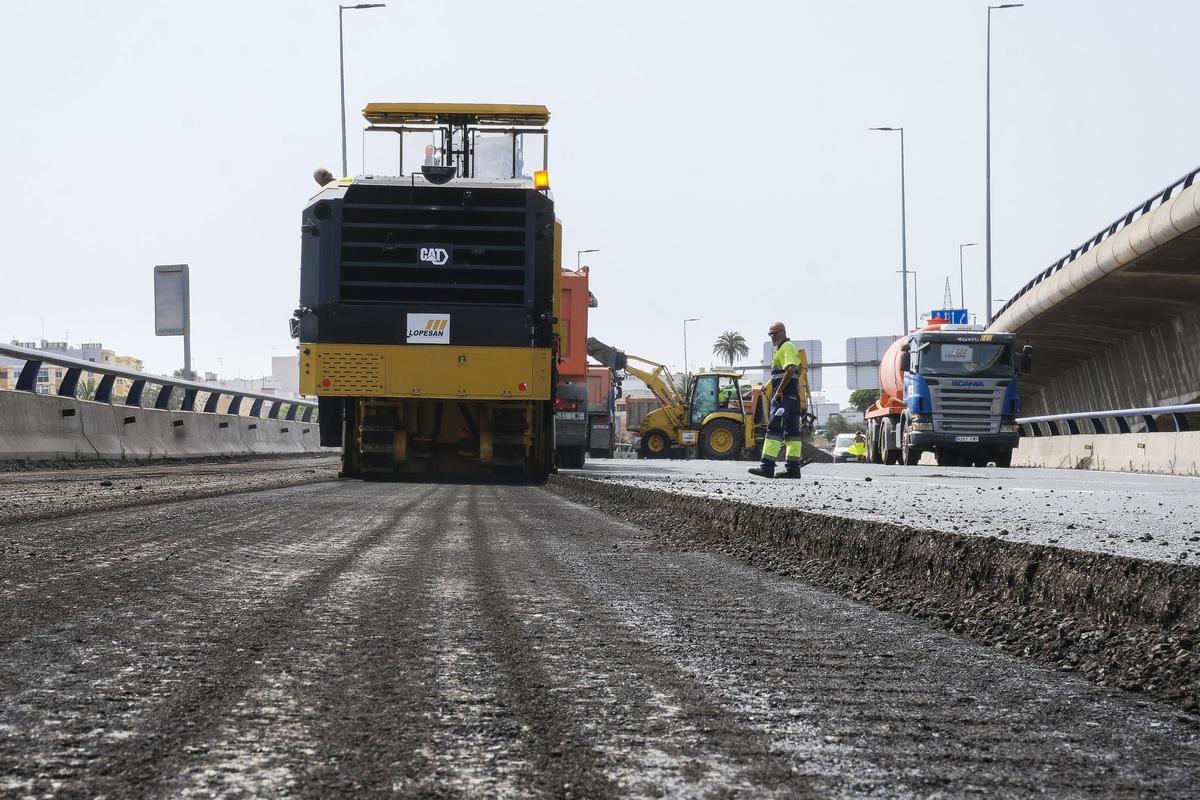 Comienzan las obras en la Circunvalación de Las Palmas de Gran Canaria (GC-3), en el tramo que atraviesa el barranco Guiniguada