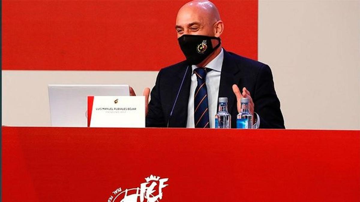 Luis Rubiales en el sorteo de la Copa del Rey