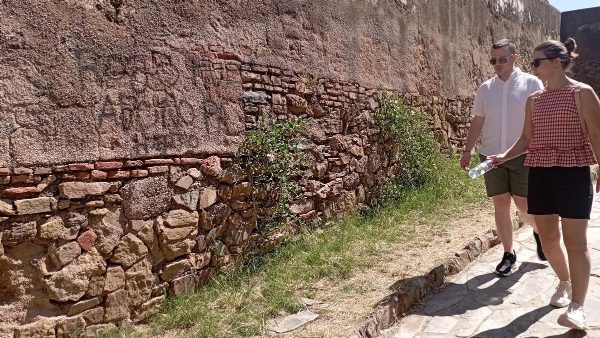 Pintada de odio en el exterior del Castillo de Gibralfaro.