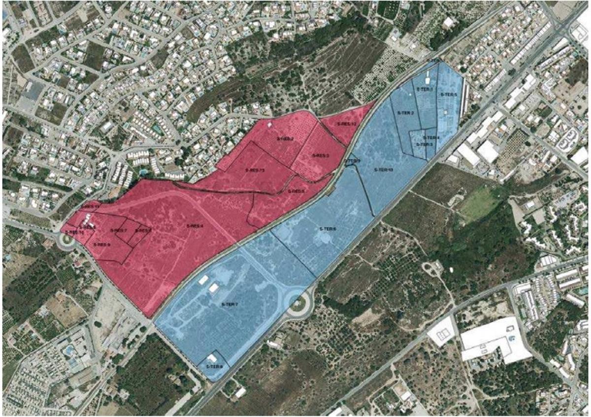 Uno de los planos incluido en el proyecto del PAI Finca Roca de l'Alfàs del Pi.