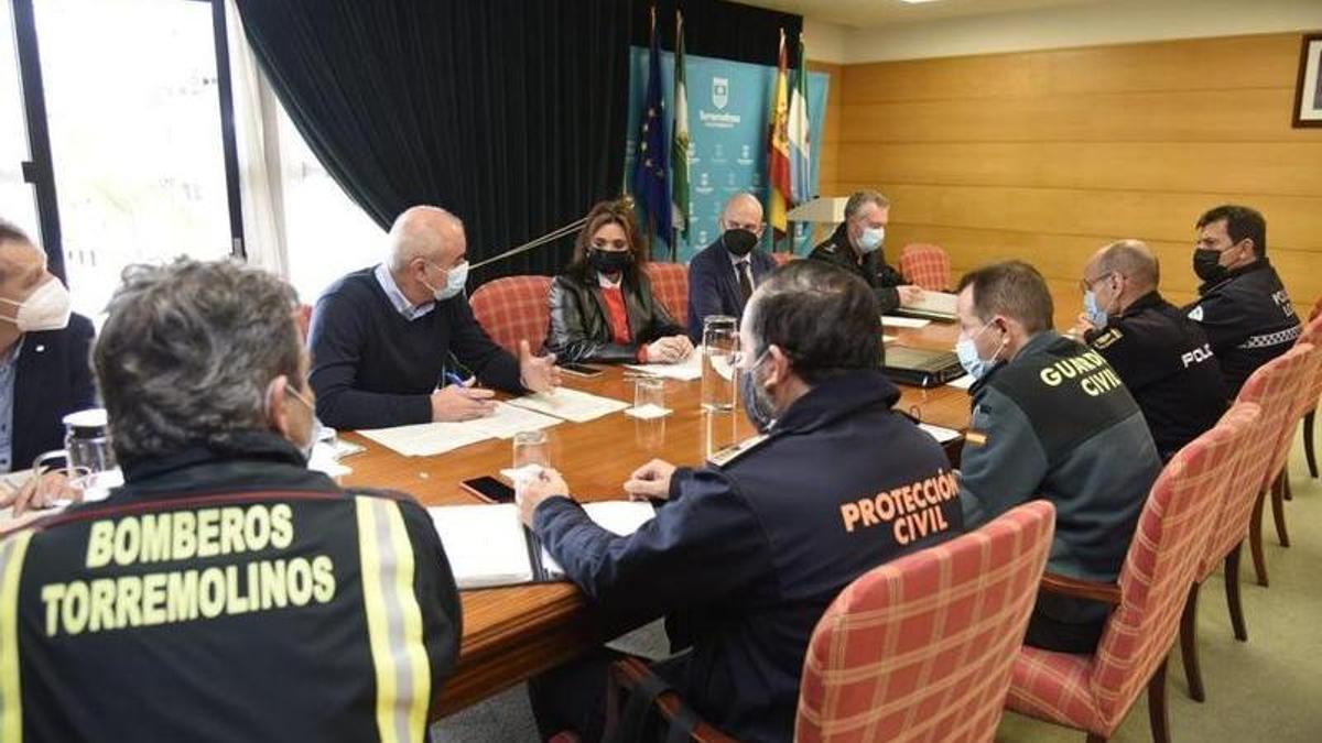 Margarita del Cid y Javier Salas, durante la Junta Local de Seguridad celebrada en Torremolinos.