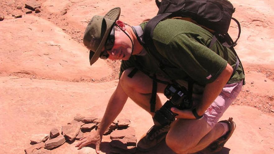 Javier Bello, en una de sus excursiones por Canarias. (