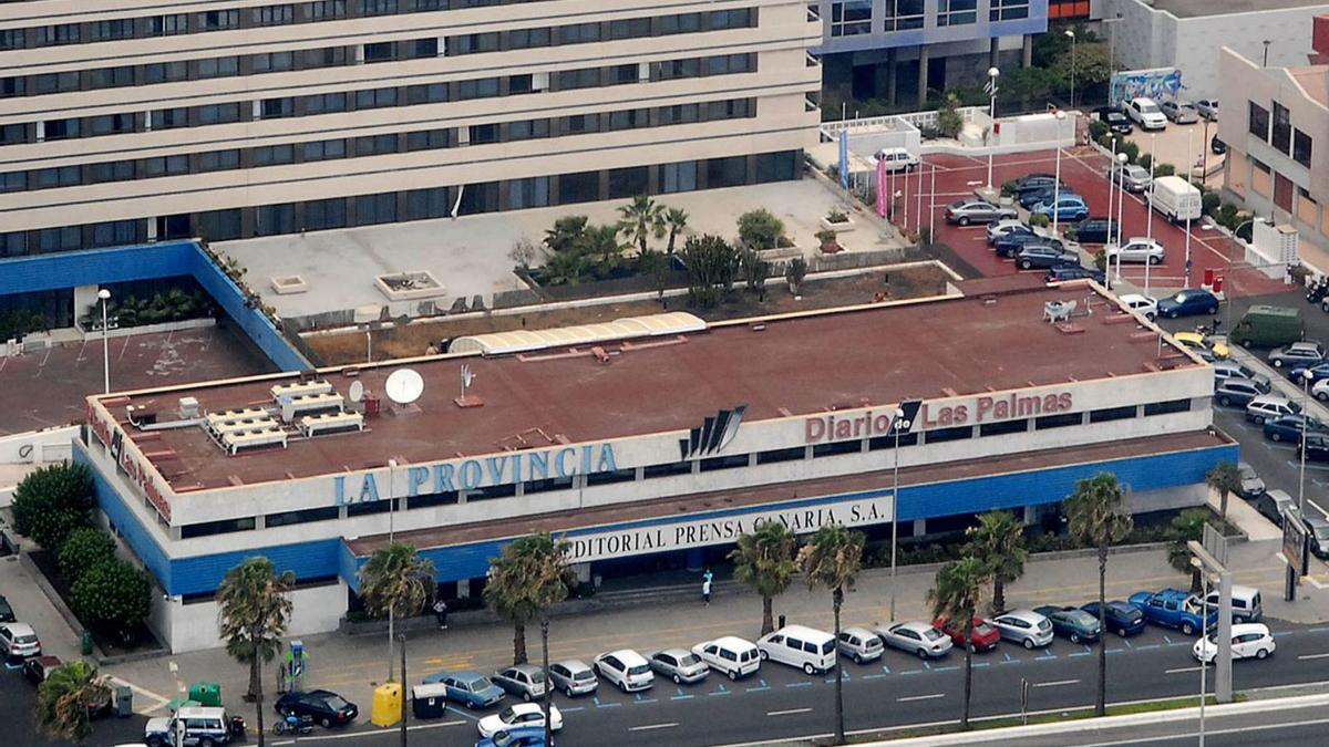 VISTA AÉREA DEL EDIFICIO DE EDITORIAL PRENSA CANARIA, SEDE DE LA REDACCIÓN DE’ LA PROVINCIA’, EN LA AVENIDA MARÍTIMA DE LAS PALMAS DE G.C.