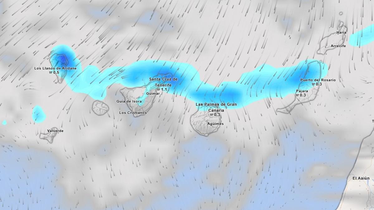 Mapa meteorológico para el miércoles, 10 de diciembre